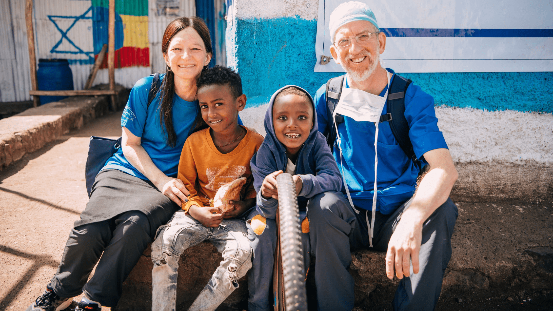 elisa and morris hartstein with two ethiopian children