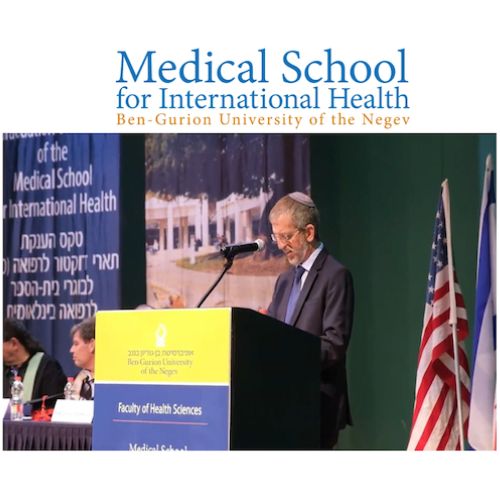 morris hartstein giving commencement address for Medical School for International Health at Ben Gurion University