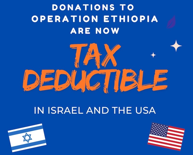 Donations are now tax-deductible in Israel and the USA